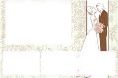 Photobooth printtemplate Creme-Paar - categorie Hochzeit