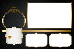 Photobooth printtemplate Schwarz-Gold - categorie Elegant
