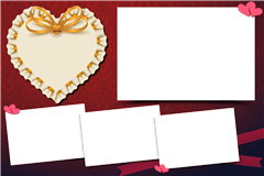 Photobooth printtemplate Weinrot-Herz - categorie Hochzeit